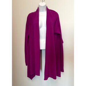 DKNY Womens Open Front Cardigan P/S Purple Wool and cashmere.